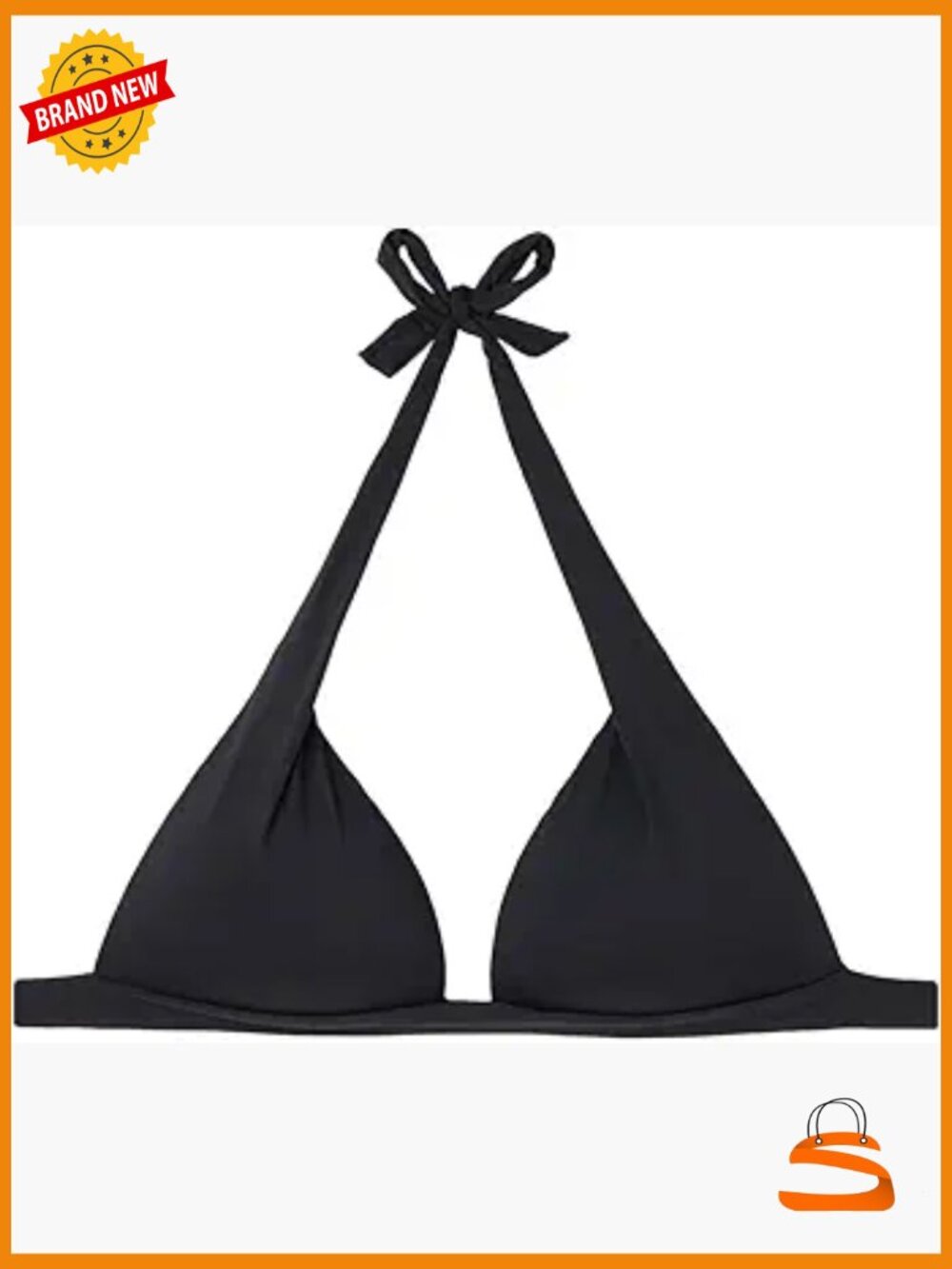 Large Graduated Padded Triangle Bikini Top Halter Neck Swimwear